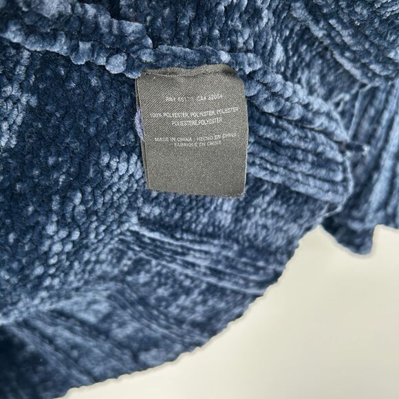 ANTHROPOLOGIE Moth Blue Chenille Oversized Wide Sleeve Cardigan Sweater Large - Picture 10 of 10